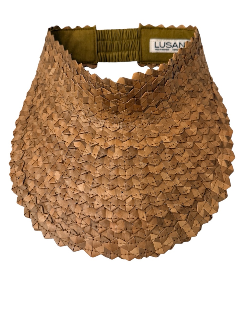 Lusana Baha Brown Palm Leaf Visor Hat Handmade Bali